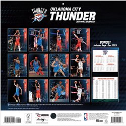 Oklahoma City Thunder 2024 Wall Calendar